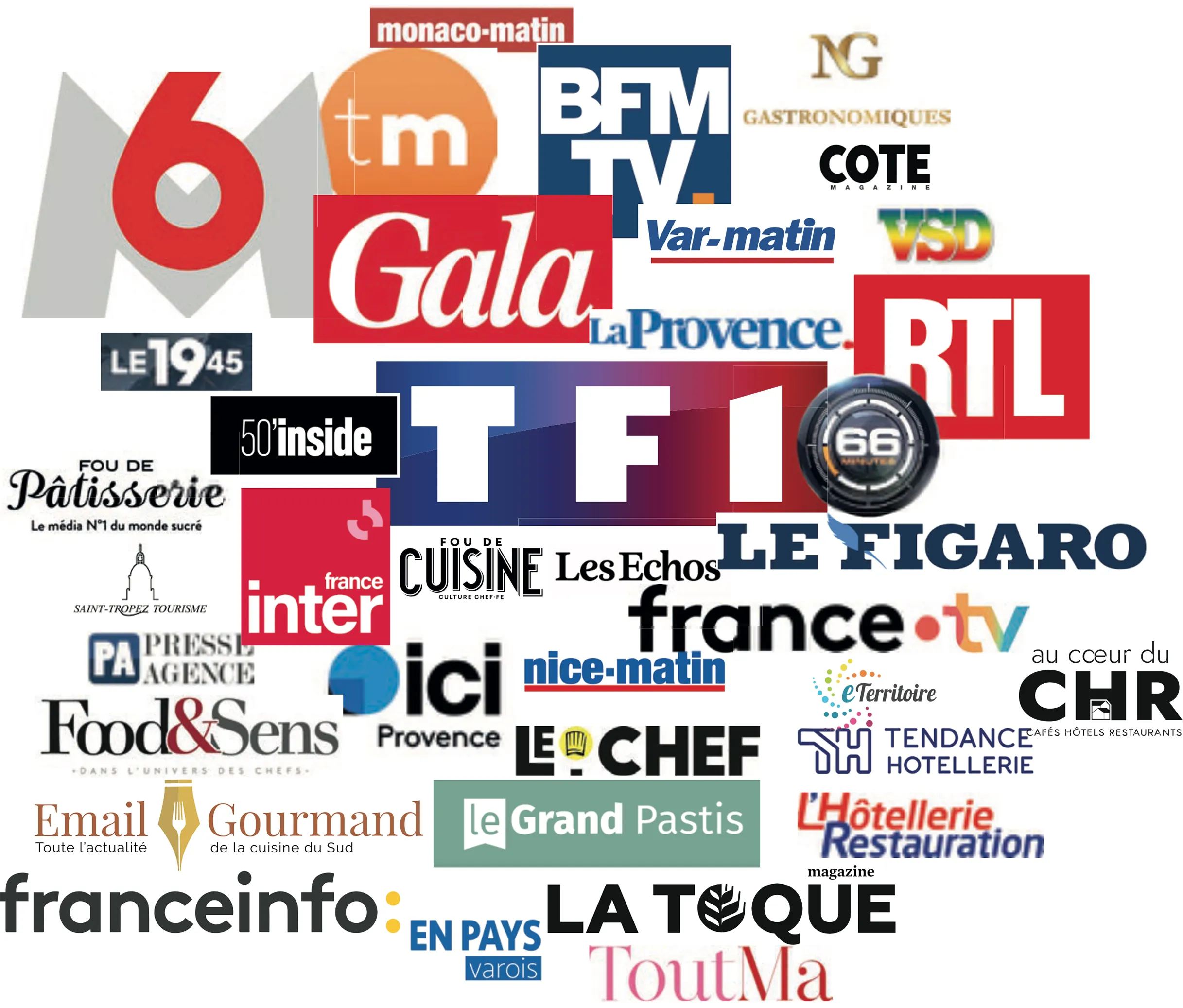 Logos de la presse parlant de l'événement