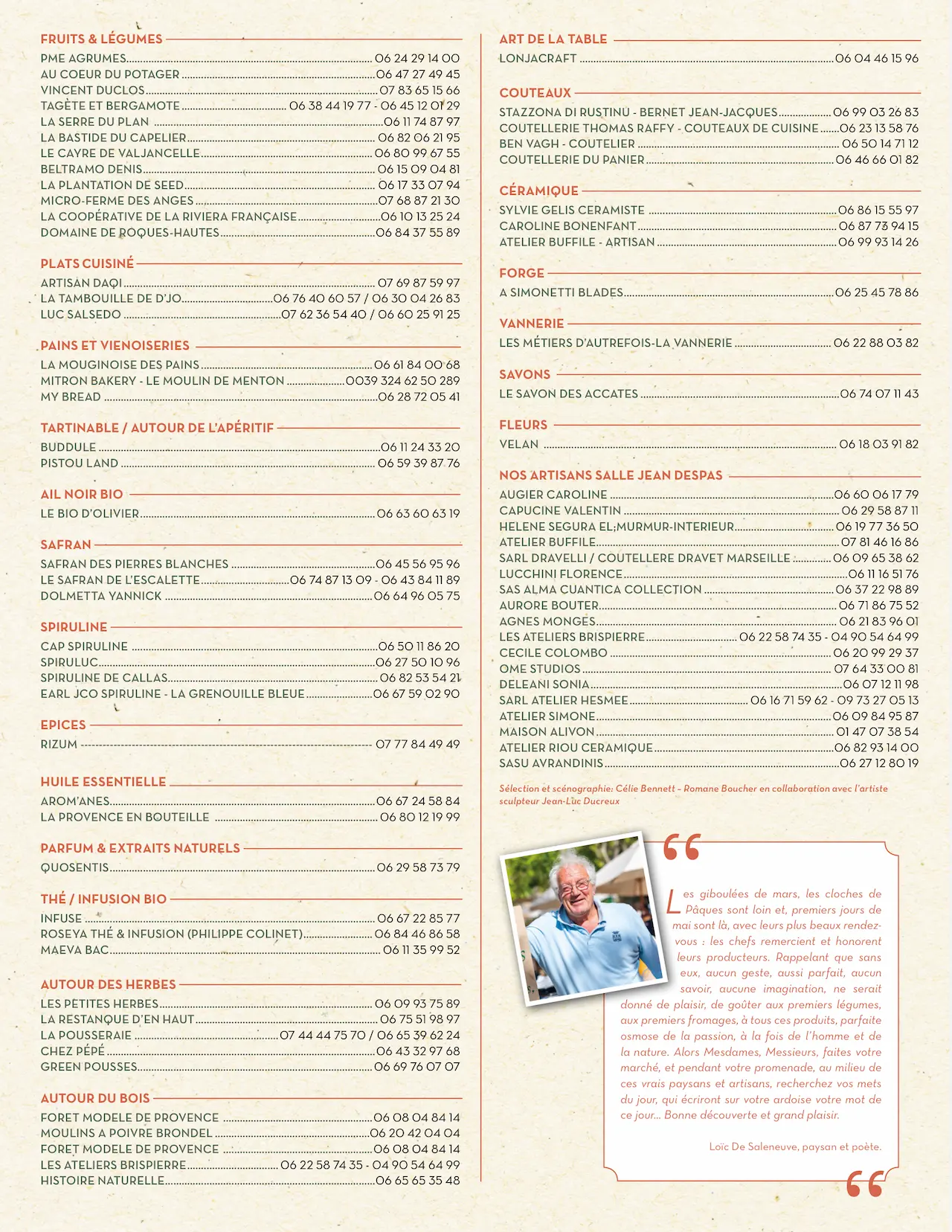 Liste des producteurs LCAST 2026